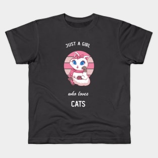 Just a Girl Who Loves Cats Kids T-Shirt